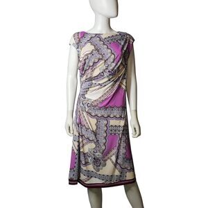 DRESS BARN Purple Print Formal Dress Womens Size XL